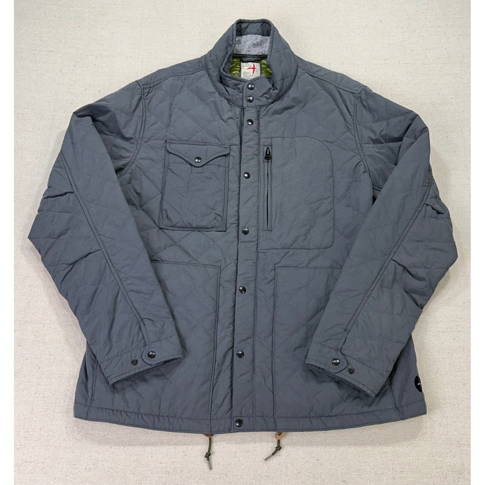 Relwen Windzip Jacket Mens XL Charcoal Grey Quilted Full Zip Snap HUCKBERRY